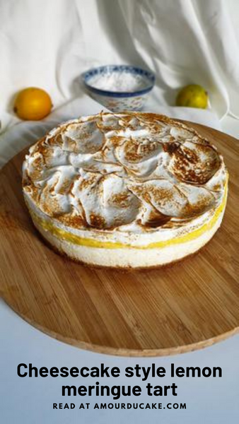 Cheesecake style lemon meringue tart